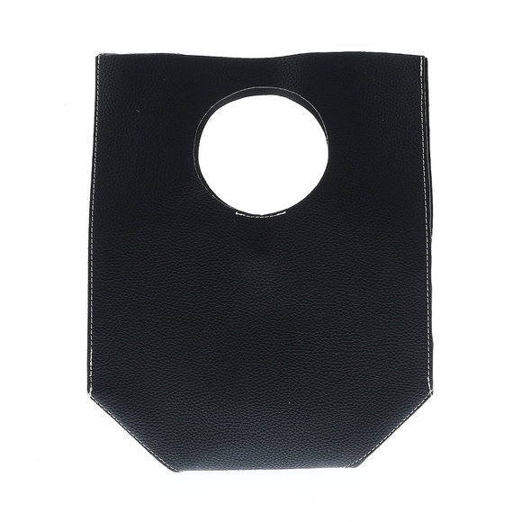 Minimal Vegan Leather Round Handle Purse Satchel Bag - Picture 1 of 2
